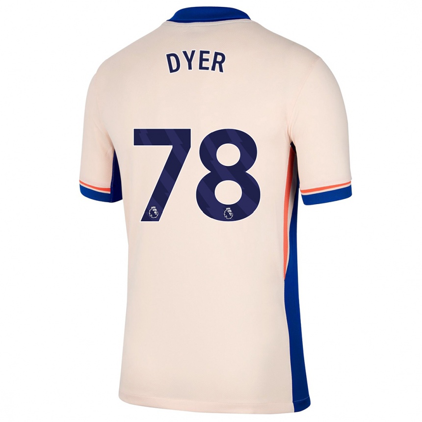 Kids Football Kiano Dyer #78 Light Beige Away Jersey 2024/25 T-Shirt Uk