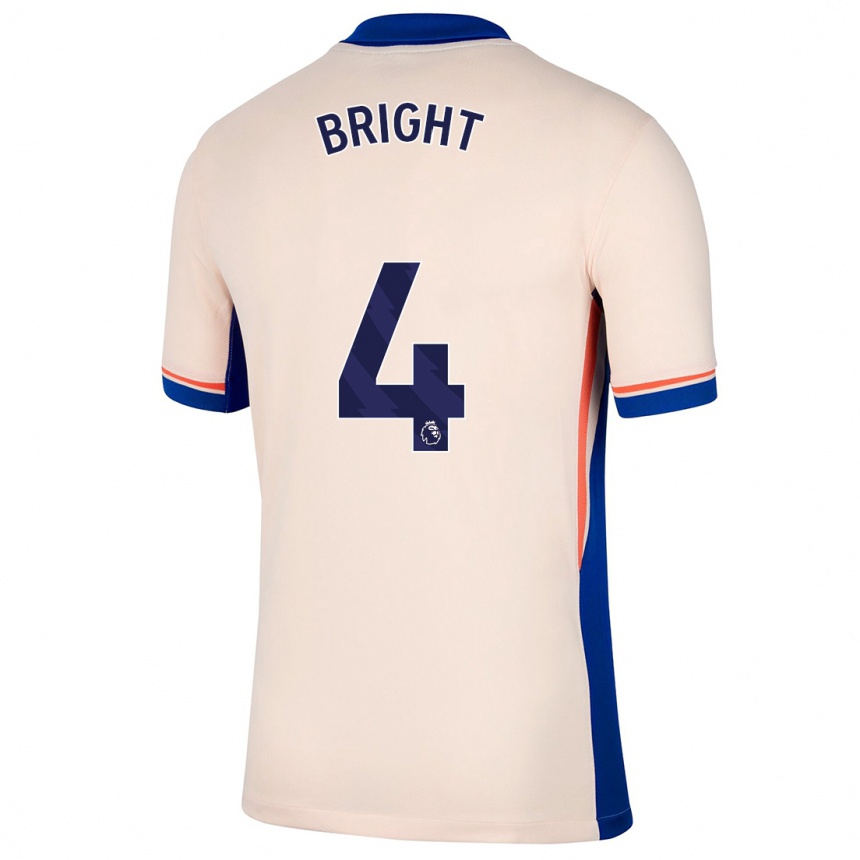 Kids Football Millie Bright #4 Light Beige Away Jersey 2024/25 T-Shirt Uk