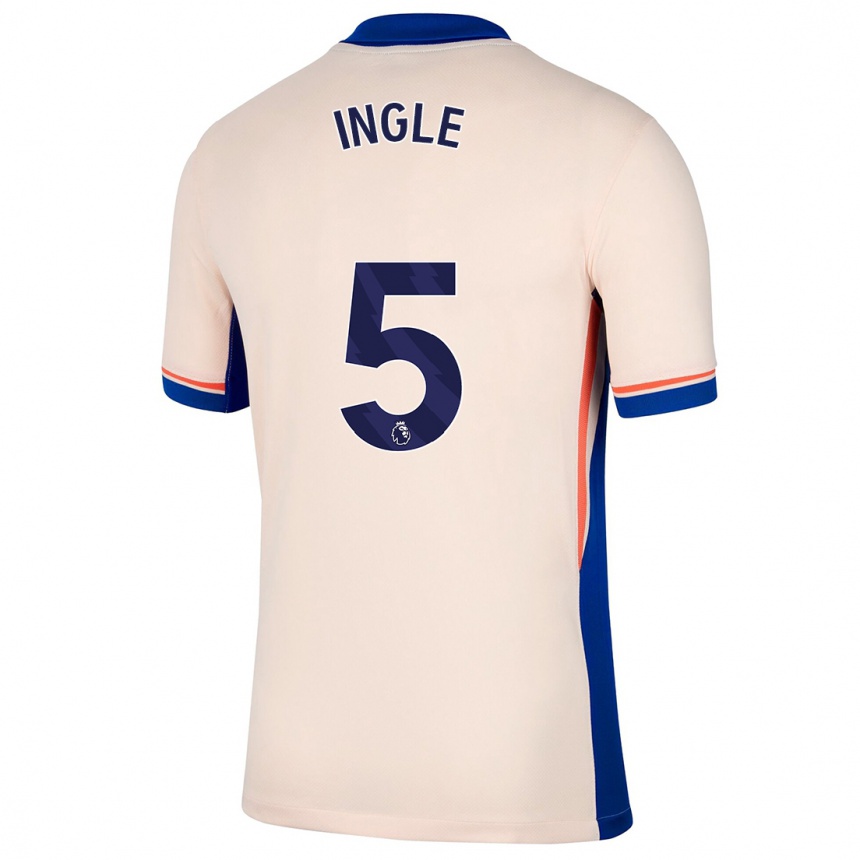 Kids Football Sophie Ingle #5 Light Beige Away Jersey 2024/25 T-Shirt Uk