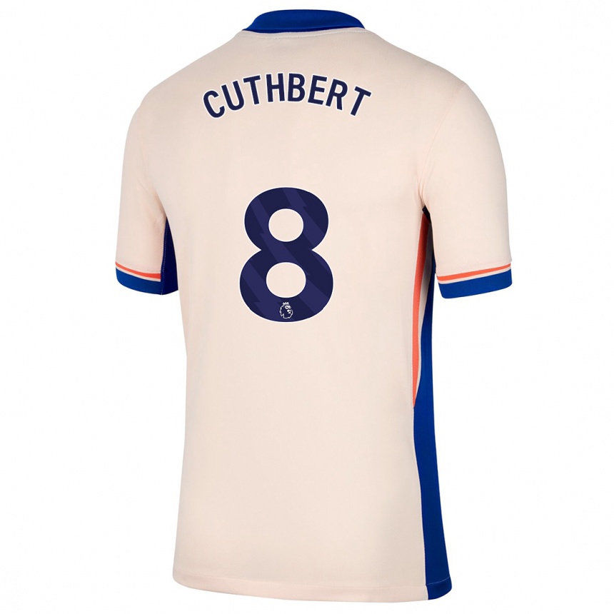 Kids Football Erin Cuthbert #8 Light Beige Away Jersey 2024/25 T-Shirt Uk