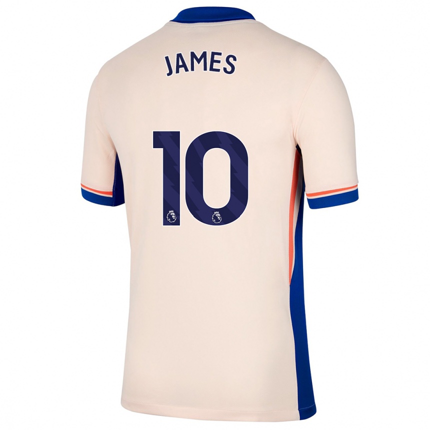 Kids Football Lauren James #10 Light Beige Away Jersey 2024/25 T-Shirt Uk