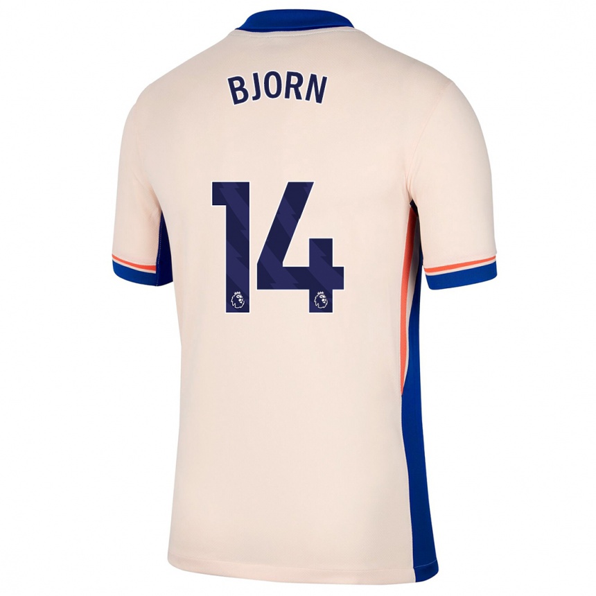 Kids Football Nathalie Björn #14 Light Beige Away Jersey 2024/25 T-Shirt Uk