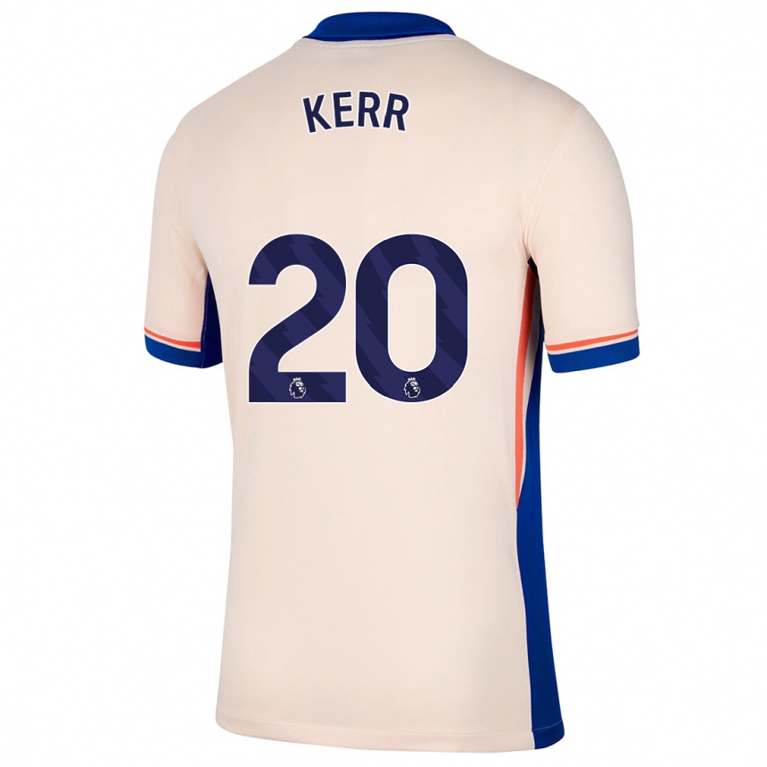 Kids Football Sam Kerr #20 Light Beige Away Jersey 2024/25 T-Shirt Uk