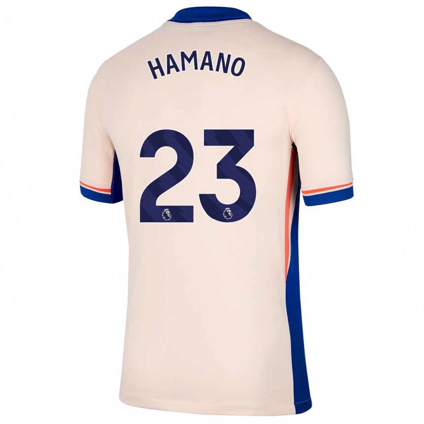 Kids Football Maika Hamano #23 Light Beige Away Jersey 2024/25 T-Shirt Uk