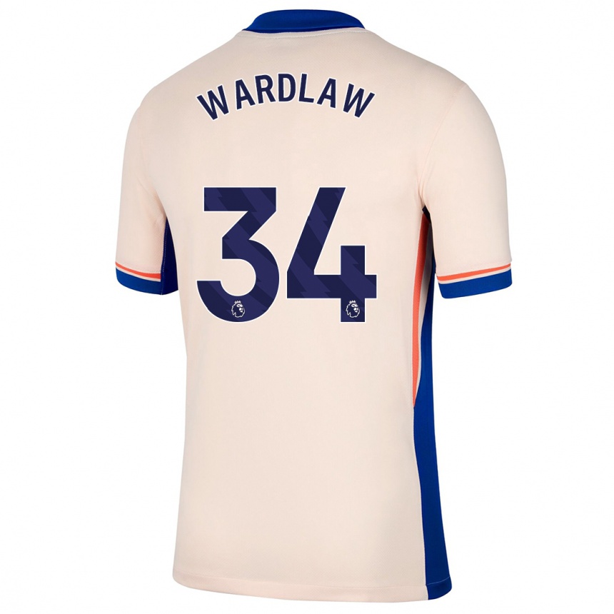 Kids Football Charlotte Wardlaw #34 Light Beige Away Jersey 2024/25 T-Shirt Uk