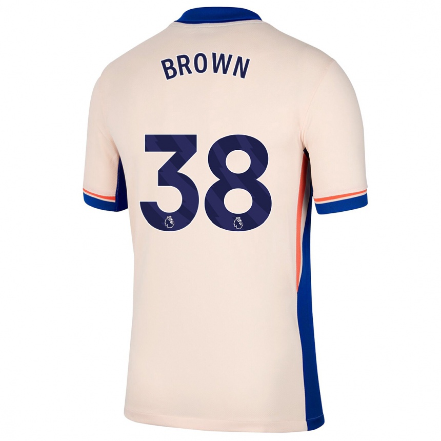 Kids Football Cerys Brown #38 Light Beige Away Jersey 2024/25 T-Shirt Uk