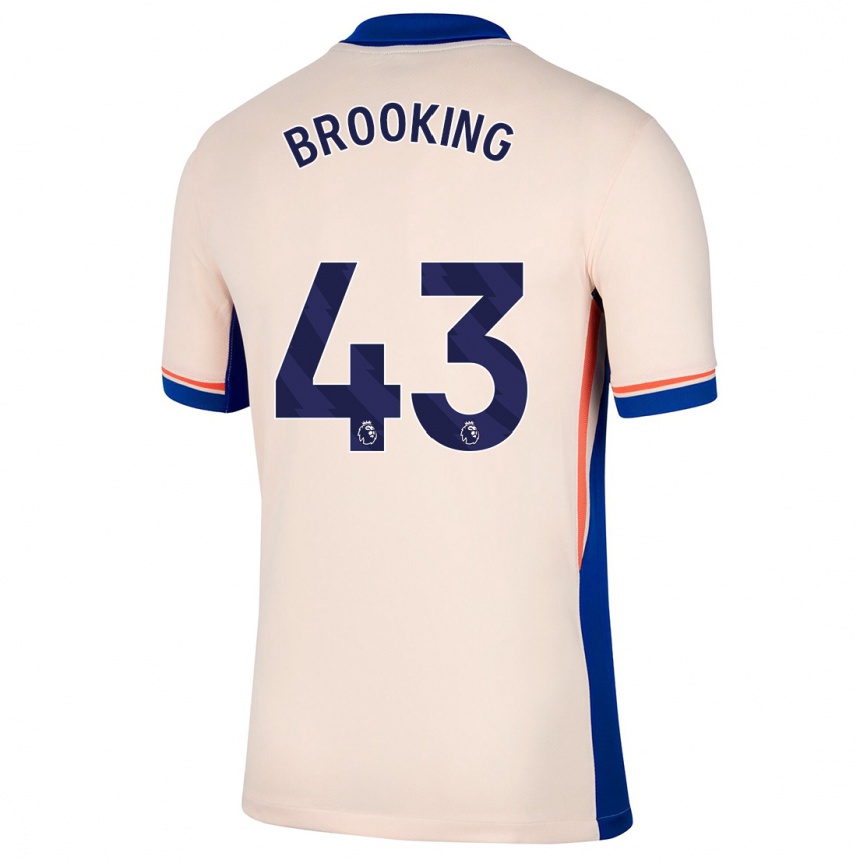 Kids Football Josh Brooking #43 Light Beige Away Jersey 2024/25 T-Shirt Uk