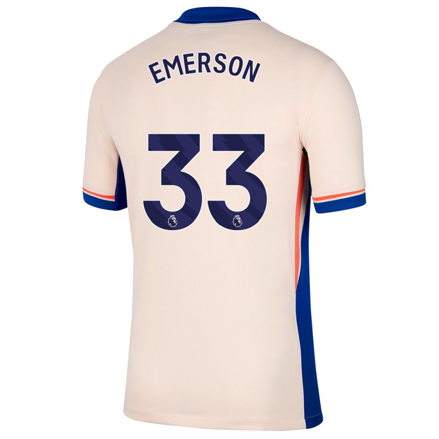 Kids Football Emerson #33 Light Beige Away Jersey 2024/25 T-Shirt Uk