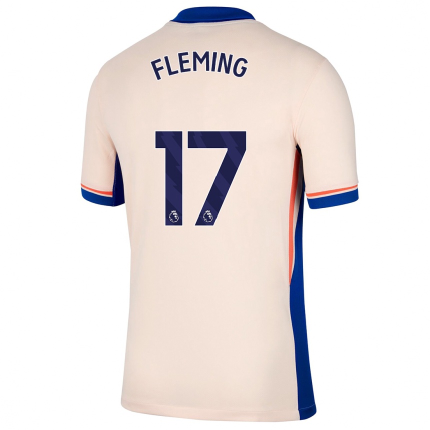 Kids Football Jessie Fleming #17 Light Beige Away Jersey 2024/25 T-Shirt Uk