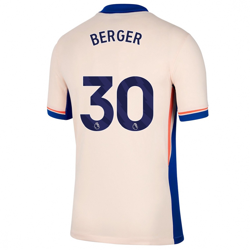 Kids Football Ann-Katrin Berger #30 Light Beige Away Jersey 2024/25 T-Shirt Uk