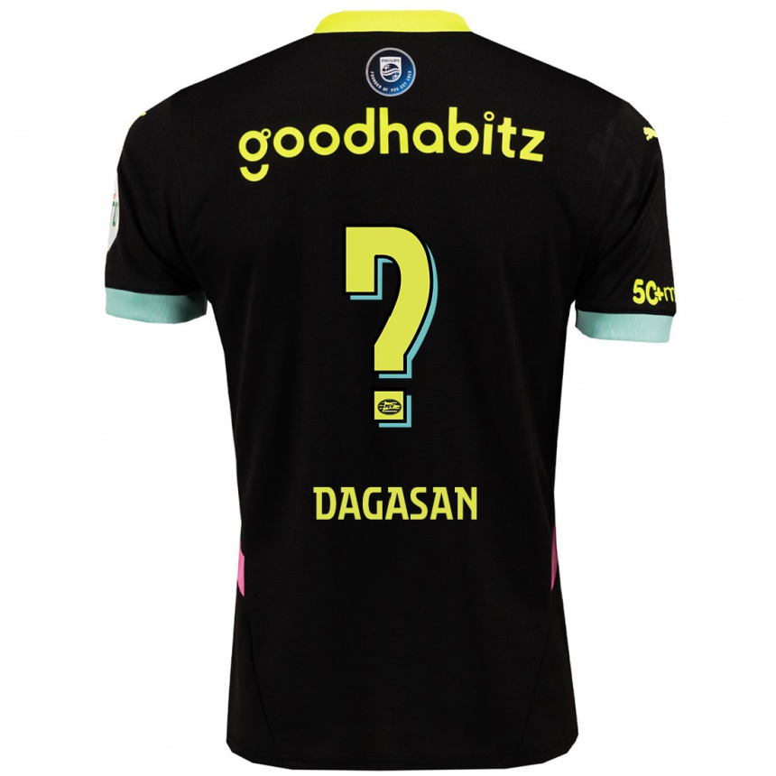 Kids Football Muhlis Dagasan #0 Black Yellow Away Jersey 2024/25 T-Shirt Uk