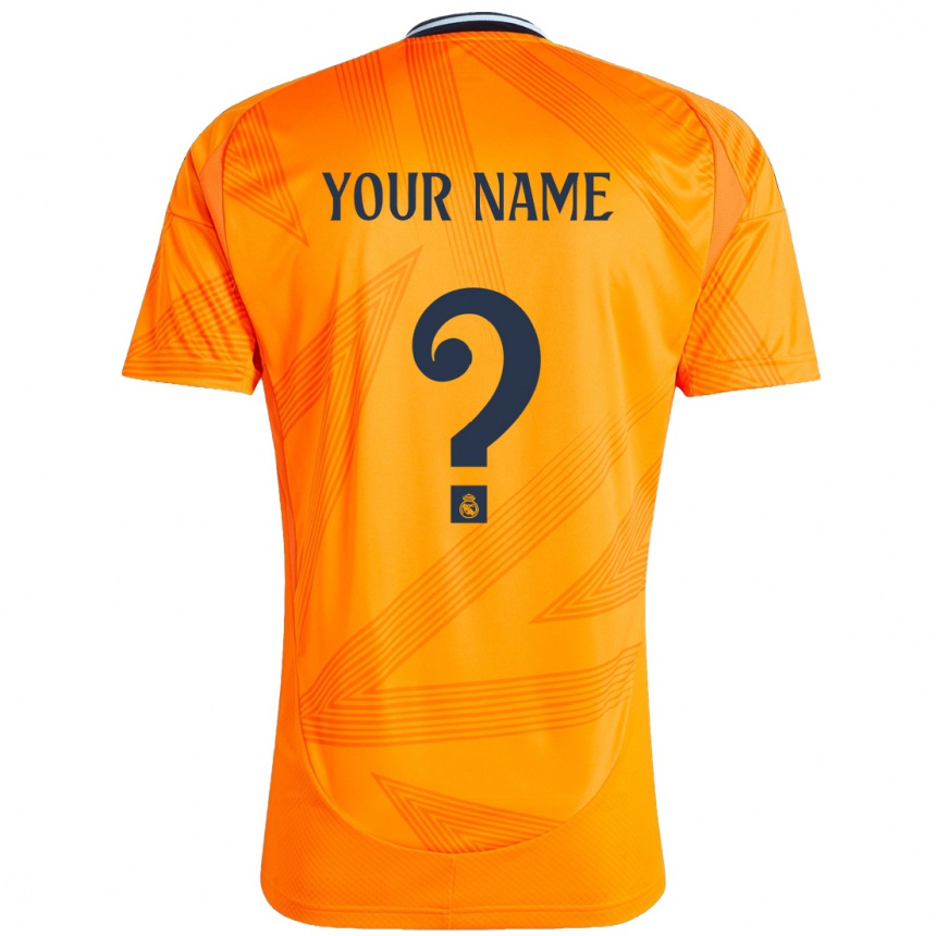 Kids Football Your Name #0 Orange Away Jersey 2024/25 T-Shirt Uk