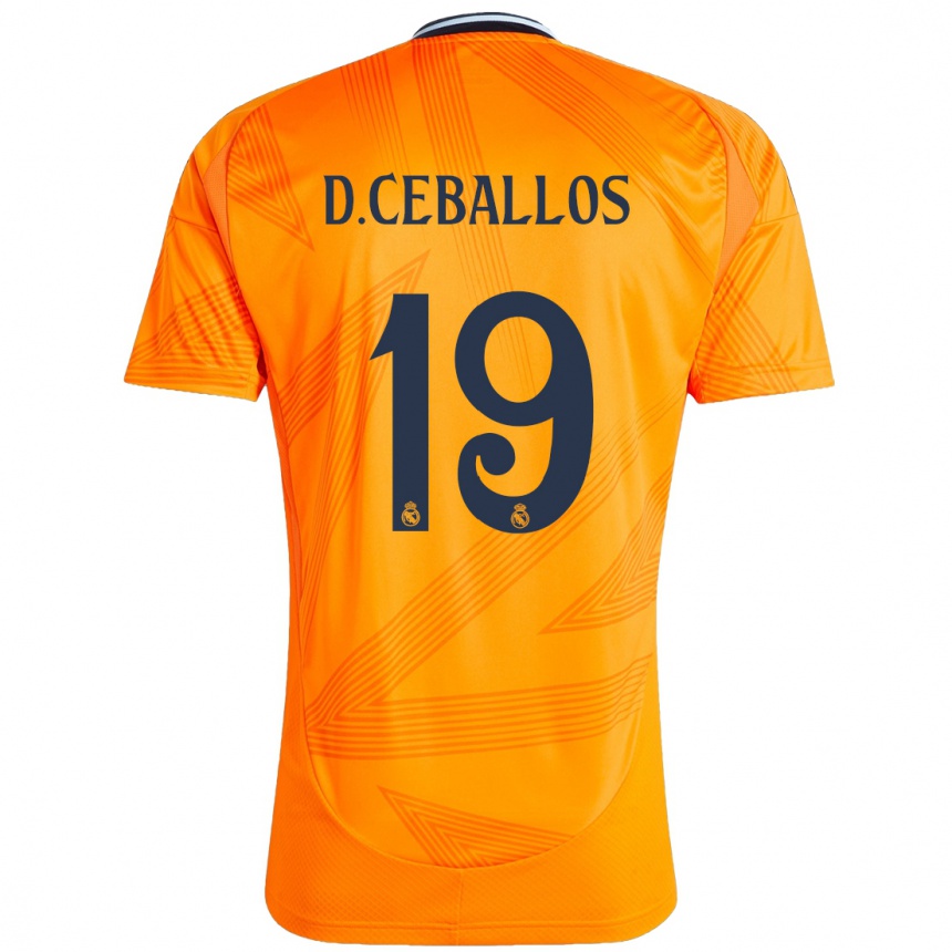 Kids Football Dani Ceballos #19 Orange Away Jersey 2024/25 T-Shirt Uk