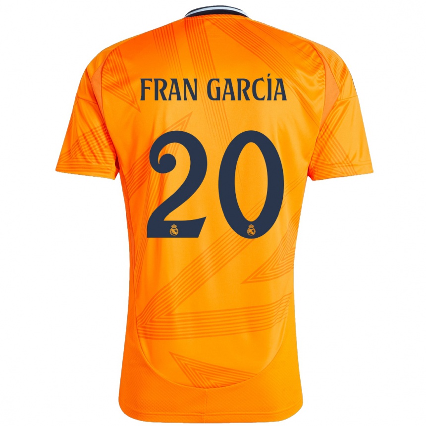 Kids Football Fran García #20 Orange Away Jersey 2024/25 T-Shirt Uk