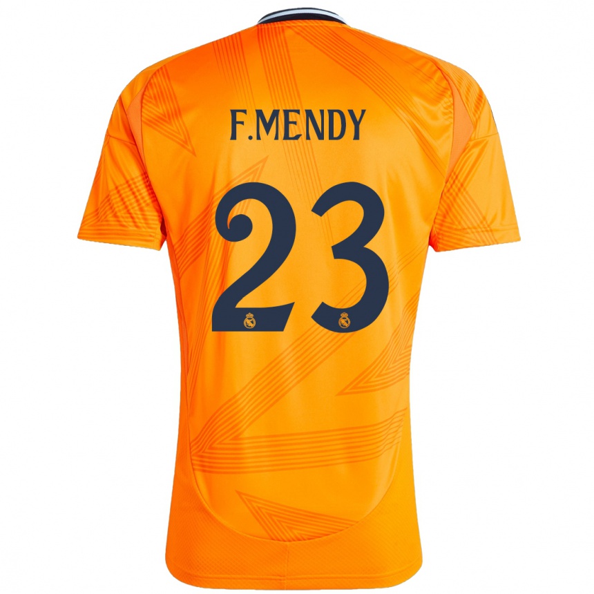 Kids Football Ferland Mendy #23 Orange Away Jersey 2024/25 T-Shirt Uk