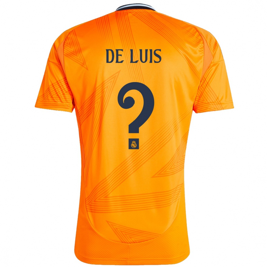 Kids Football Mario De Luis #0 Orange Away Jersey 2024/25 T-Shirt Uk