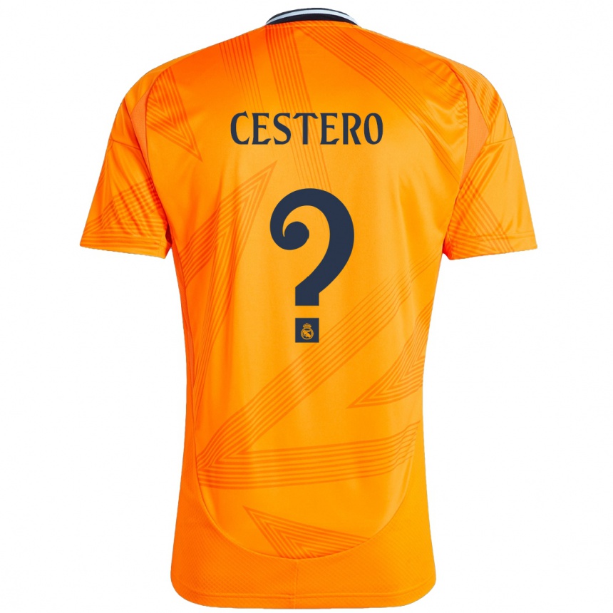 Kids Football Jorge Cestero #0 Orange Away Jersey 2024/25 T-Shirt Uk