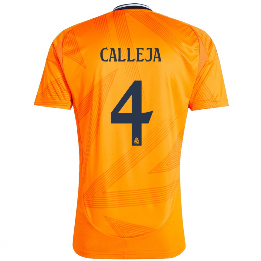 Kids Football Jaime Calleja #4 Orange Away Jersey 2024/25 T-Shirt Uk