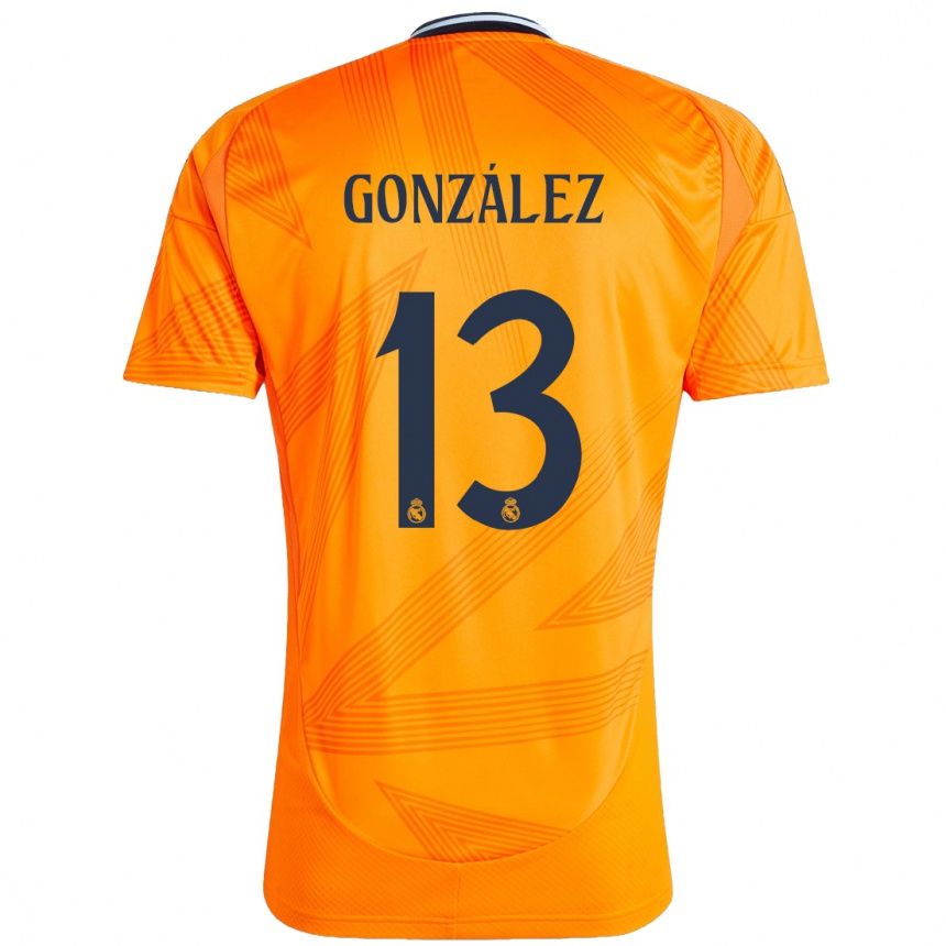 Kids Football Fran González #13 Orange Away Jersey 2024/25 T-Shirt Uk