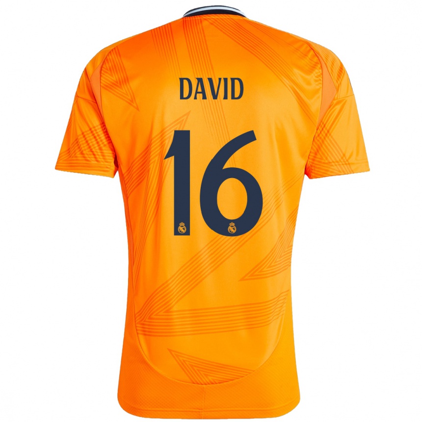 Kids Football Antonio David #16 Orange Away Jersey 2024/25 T-Shirt Uk