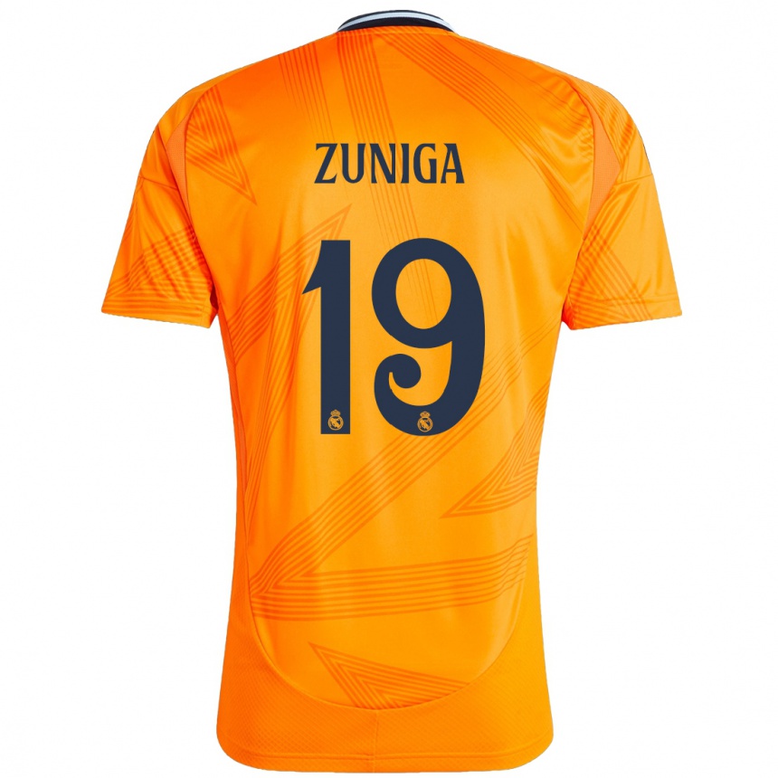 Kids Football Loren Zúñiga #19 Orange Away Jersey 2024/25 T-Shirt Uk