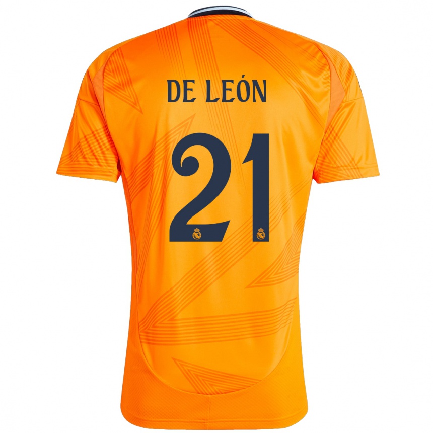 Kids Football Jeremy De León #21 Orange Away Jersey 2024/25 T-Shirt Uk