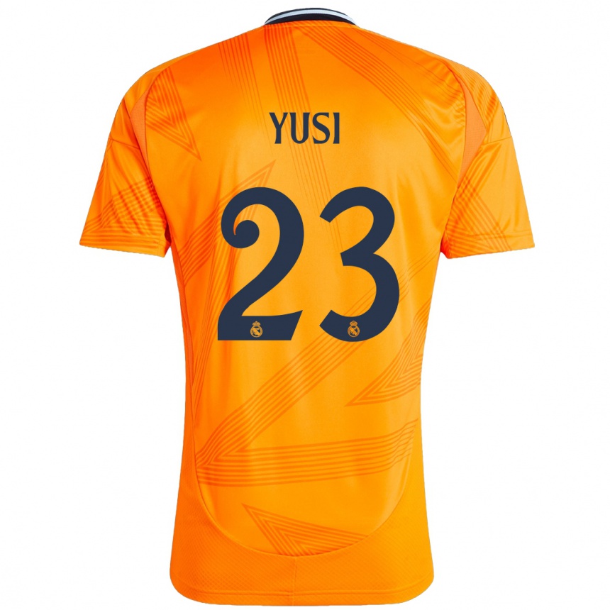 Kids Football Yusi #23 Orange Away Jersey 2024/25 T-Shirt Uk