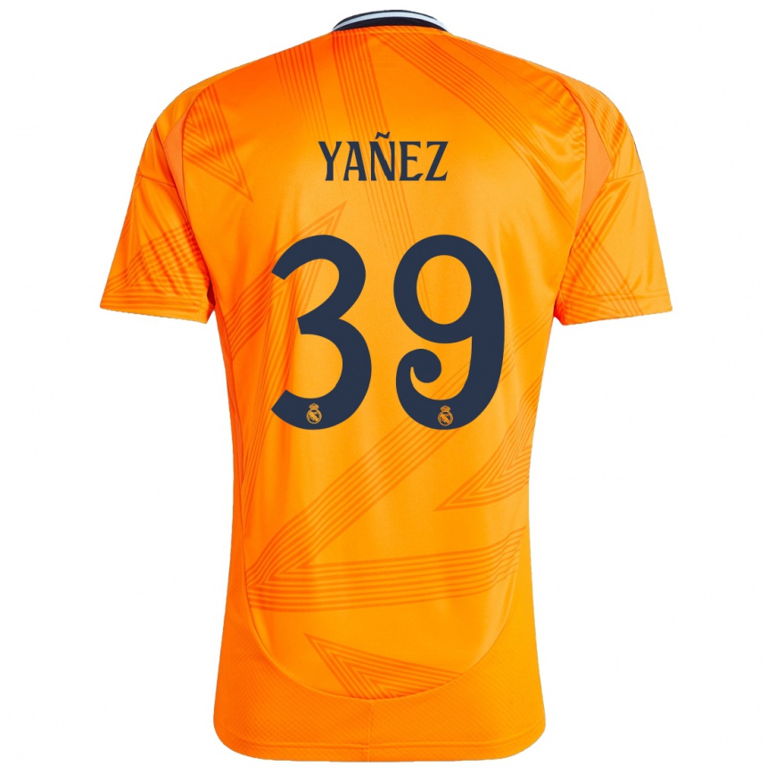 Kids Football Daniel Yañez #39 Orange Away Jersey 2024/25 T-Shirt Uk