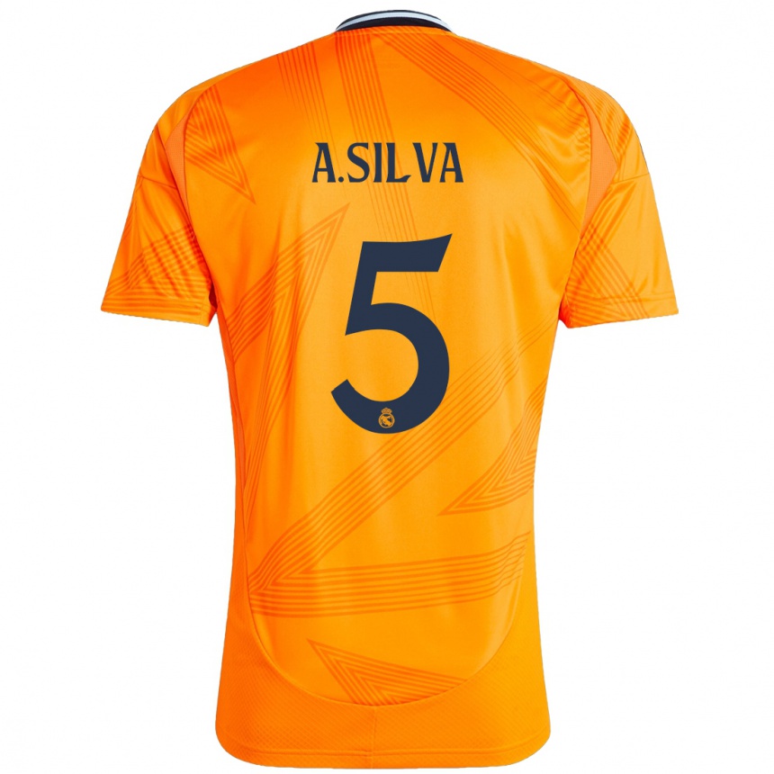 Kids Football Antonia Silva #5 Orange Away Jersey 2024/25 T-Shirt Uk