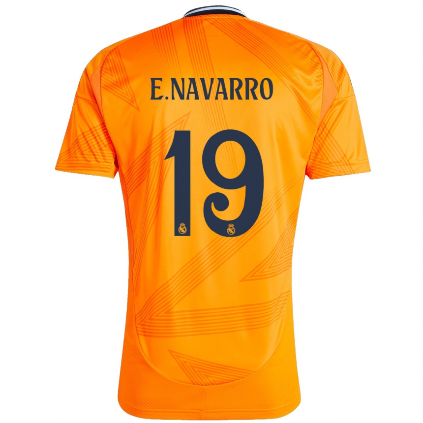 Kids Football Eva Navarro #19 Orange Away Jersey 2024/25 T-Shirt Uk