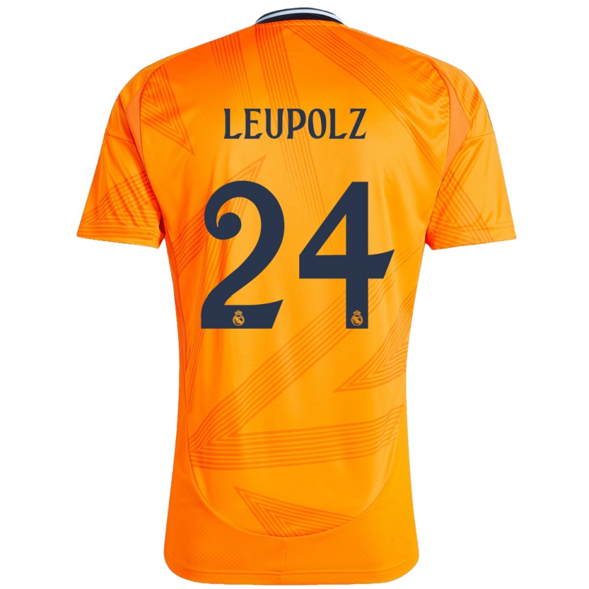 Kids Football Melanie Leupolz #24 Orange Away Jersey 2024/25 T-Shirt Uk