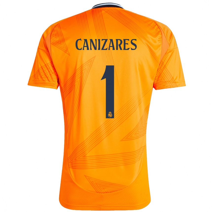 Kids Football Lucas Cañizares #1 Orange Away Jersey 2024/25 T-Shirt Uk