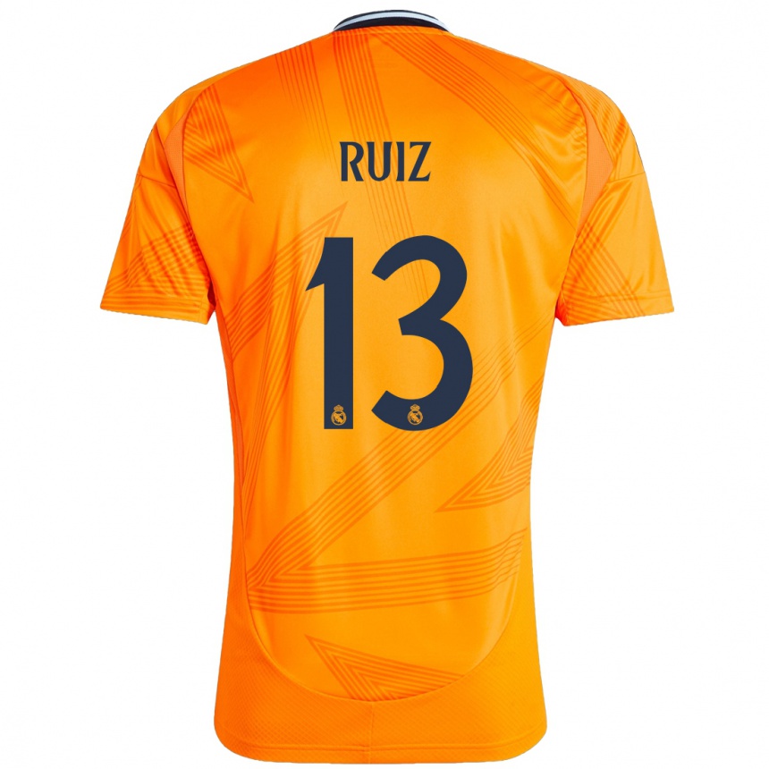 Kids Football Guillermo Ruiz #13 Orange Away Jersey 2024/25 T-Shirt Uk