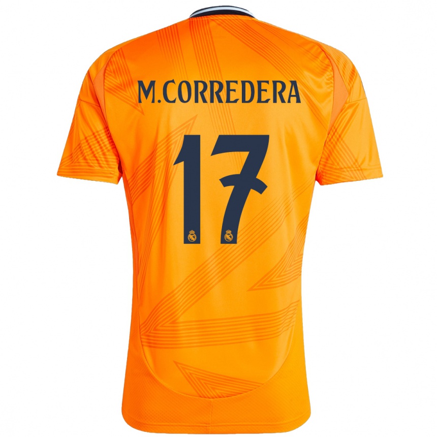 Kids Football Marta Corredera #17 Orange Away Jersey 2024/25 T-Shirt Uk