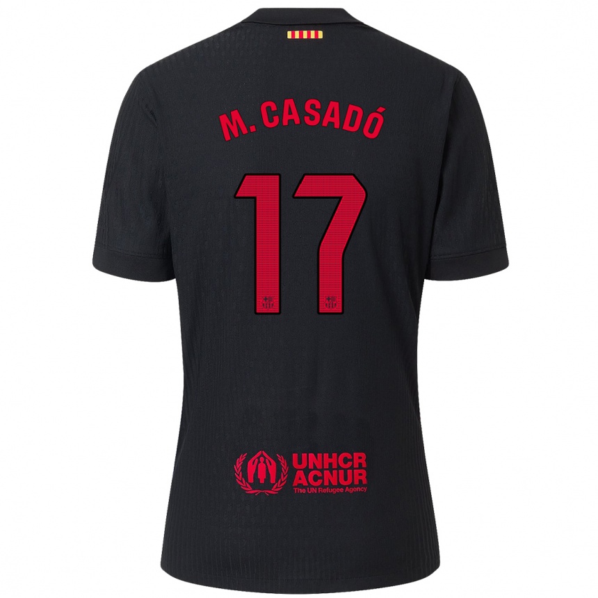 Kids Football Marc Casado #17 Black Red Away Jersey 2024/25 T-Shirt Uk