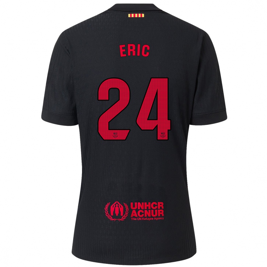 Kids Football Eric Garcia #24 Black Red Away Jersey 2024/25 T-Shirt Uk