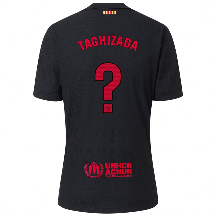 Kids Football Eldar Taghizada #0 Black Red Away Jersey 2024/25 T-Shirt Uk