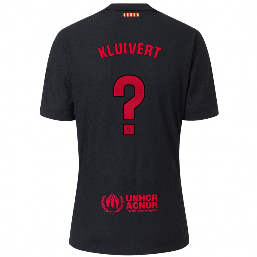 Kids Football Shane Kluivert #0 Black Red Away Jersey 2024/25 T-Shirt Uk