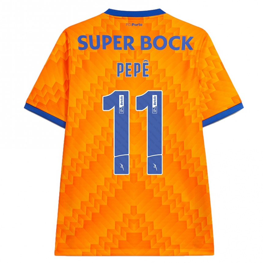 Kids Football Pepê #11 Orange Away Jersey 2024/25 T-Shirt Uk