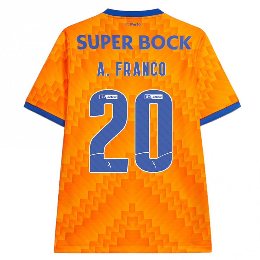 Kids Football André Franco #20 Orange Away Jersey 2024/25 T-Shirt Uk