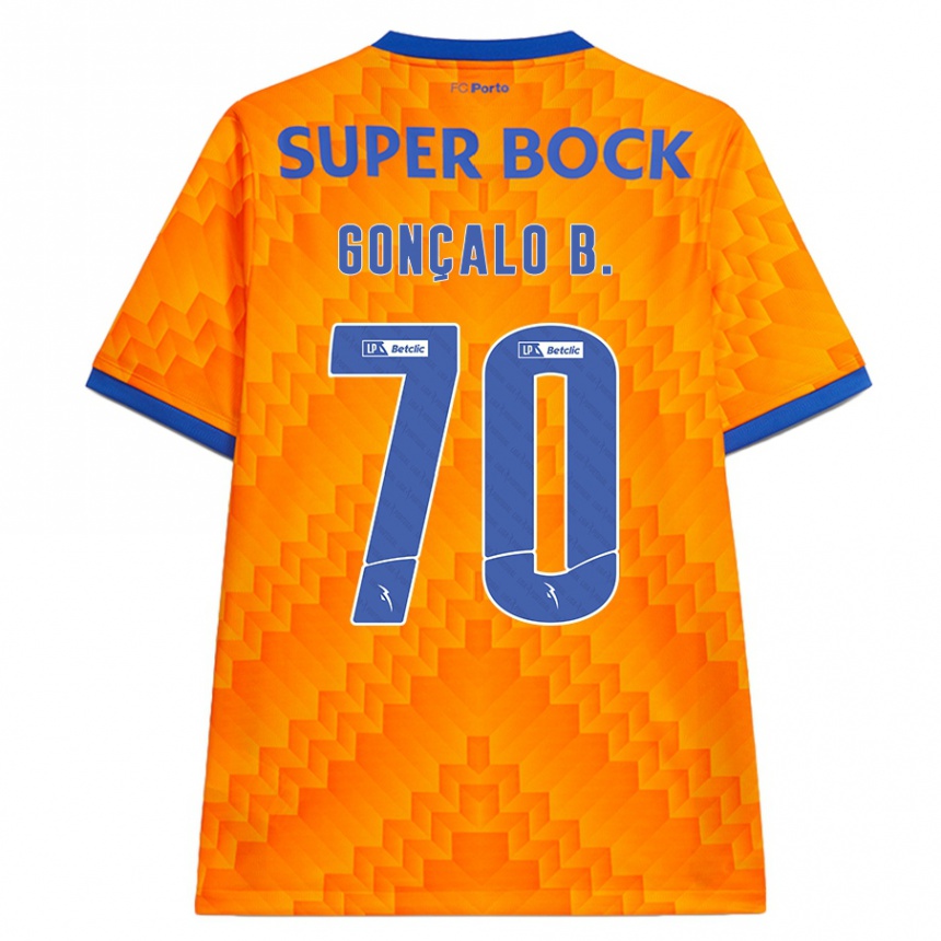 Kids Football Gonçalo Borges #70 Orange Away Jersey 2024/25 T-Shirt Uk