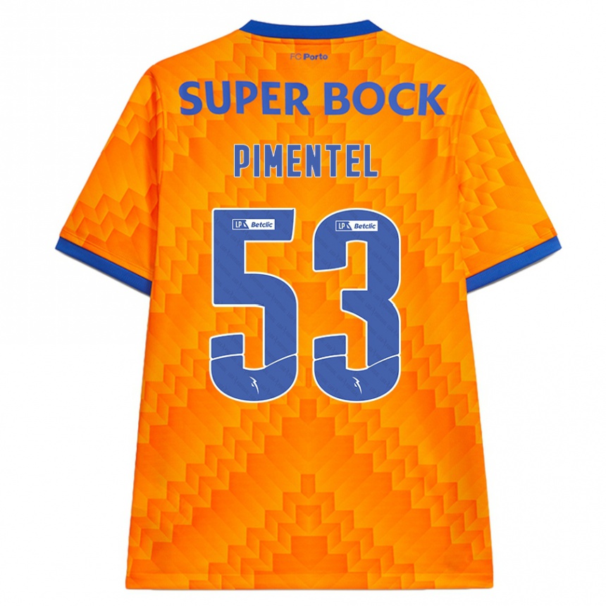 Kids Football Eric Pimentel #53 Orange Away Jersey 2024/25 T-Shirt Uk