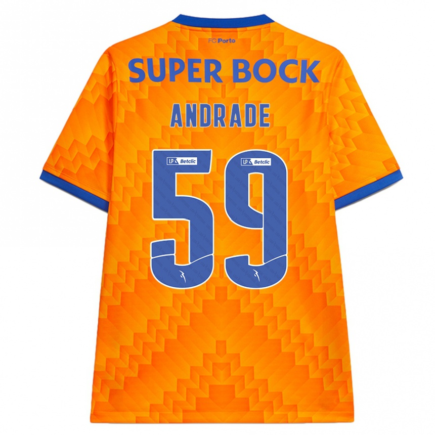 Kids Football Tiago Andrade #59 Orange Away Jersey 2024/25 T-Shirt Uk