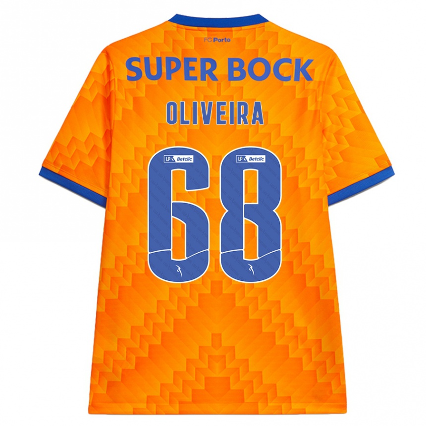 Kids Football André Oliveira #68 Orange Away Jersey 2024/25 T-Shirt Uk