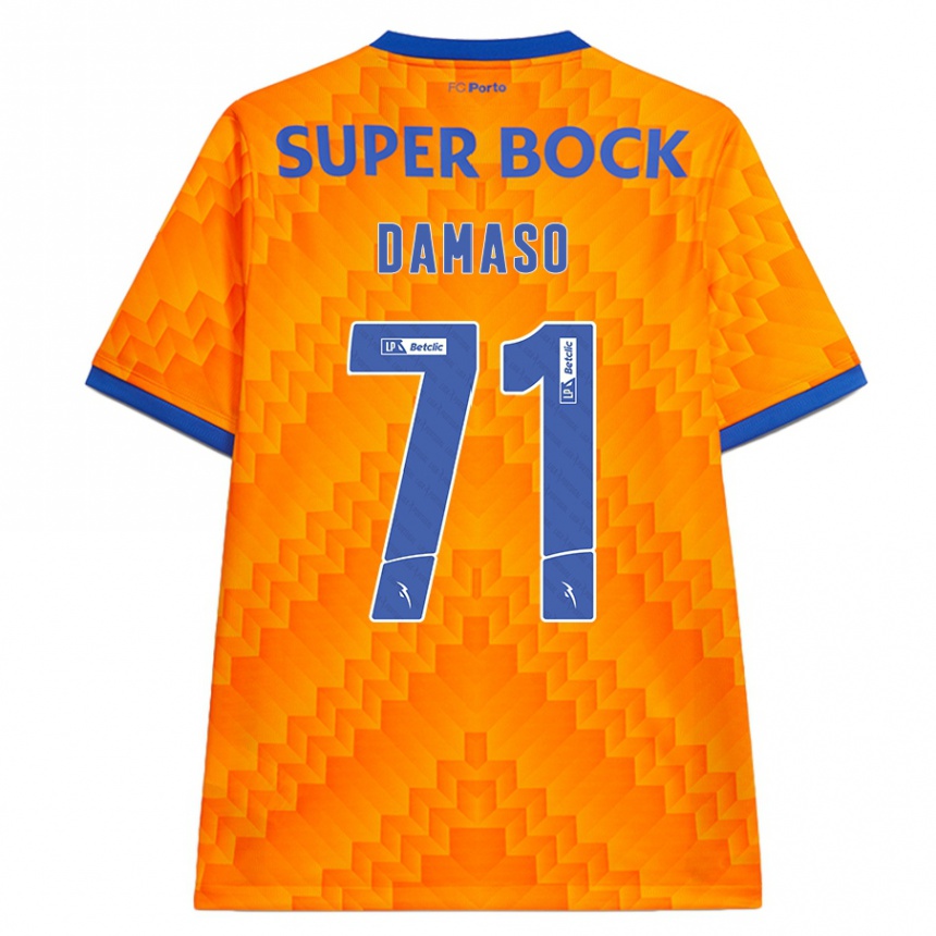 Kids Football Nico Damaso #71 Orange Away Jersey 2024/25 T-Shirt Uk