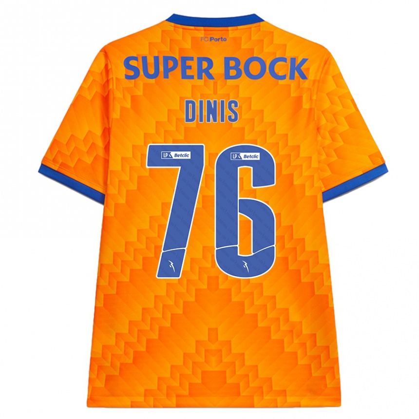 Kids Football Dinis #76 Orange Away Jersey 2024/25 T-Shirt Uk