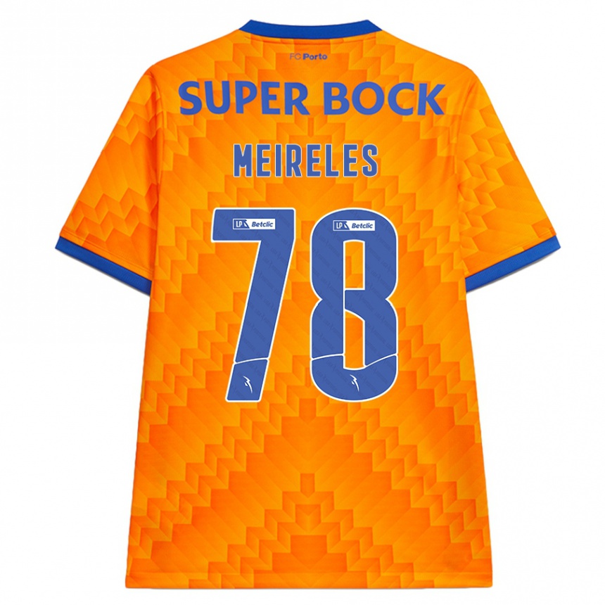 Kids Football Jorge Meireles #78 Orange Away Jersey 2024/25 T-Shirt Uk