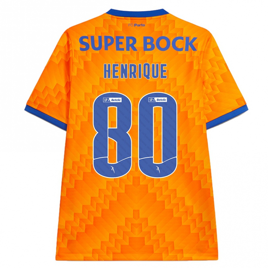 Kids Football Kaio Henrique #80 Orange Away Jersey 2024/25 T-Shirt Uk