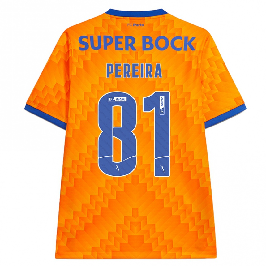 Kids Football Martim Pereira #81 Orange Away Jersey 2024/25 T-Shirt Uk