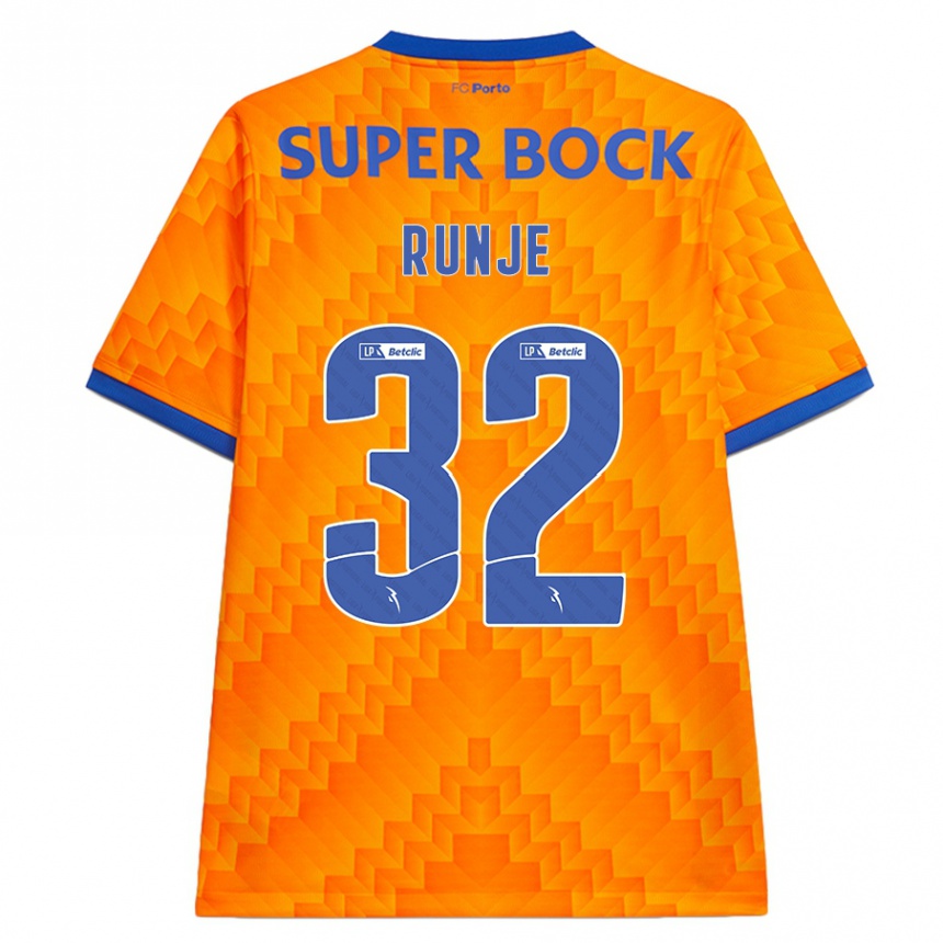 Kids Football Roko Runje #32 Orange Away Jersey 2024/25 T-Shirt Uk